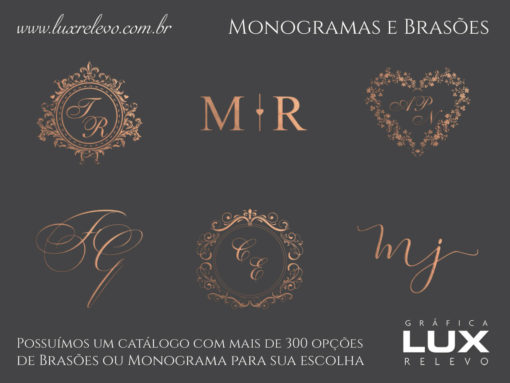 Monograma ou Brasão em Hot Stamping Cobre