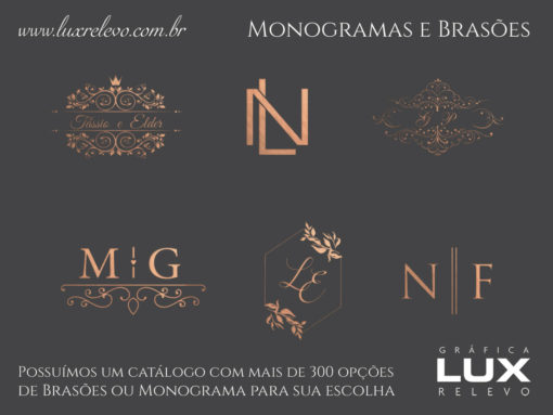 Monograma ou Brasão em Hot Stamping Cobre