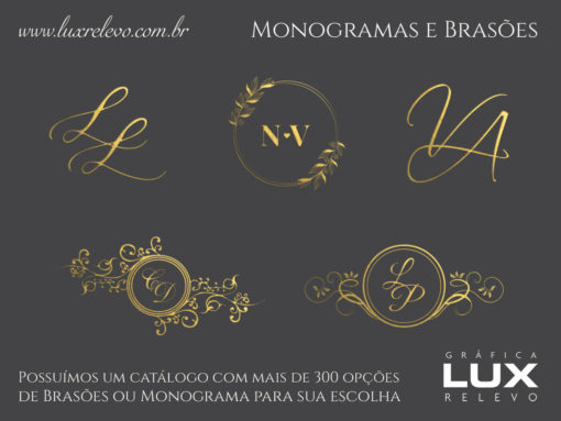 Monograma ou Brasão em Hot Stamping Ouro