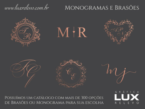 Monograma ou Brasão em Hot Stamping Rosé