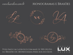 Monograma ou Brasão em Hot Stamping Rosé