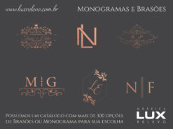 Monograma ou Brasão em Hot Stamping Rosé