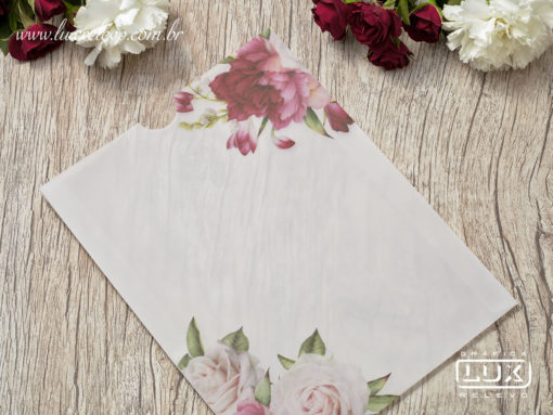 Convite de Casamento Romântico Floral Aquarela Caribe M 2019