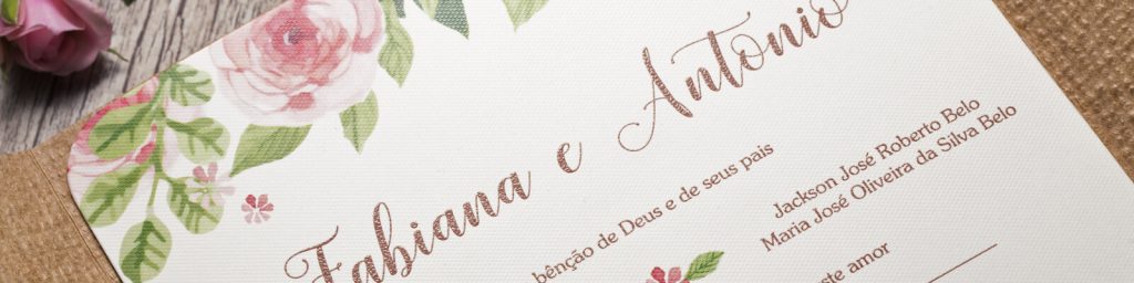 Convite de Casamento Romântico Rústico Floral Aquarela Copenhagen Vertical G 2018