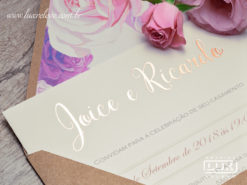 Convite de Casamento Rústico Romântico Floral Aquarela Espanha M 2019