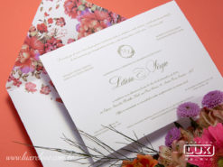 Convite de Casamento Romântico Floral Aquarela França G Floral 2019 Promocional