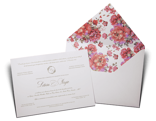Convite de Casamento França G Floral 2019 Promocional Convite de Casamento Romântico Floral Aquarela França G Floral 2019 Promocional