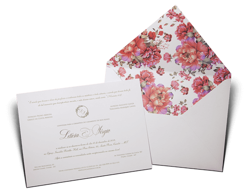 Convite de Casamento Romântico Floral Aquarela França G Floral 2019 Promocional