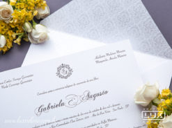 Convite de Casamento Clássico França M Perolizado Promocional