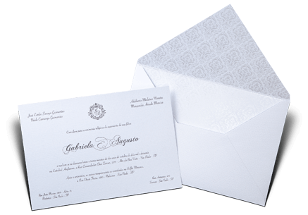 Convite de Casamento França M Perolizado Promocional Convite de Casamento Clássico França M Perolizado Promocional