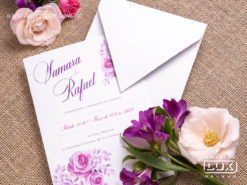 Convite de Casamento Romântico Floral Aquarela Japão M 2019