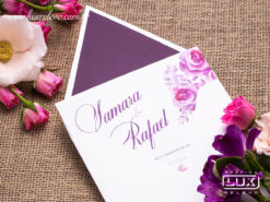 Convite de Casamento Romântico Floral Aquarela Japão M 2019