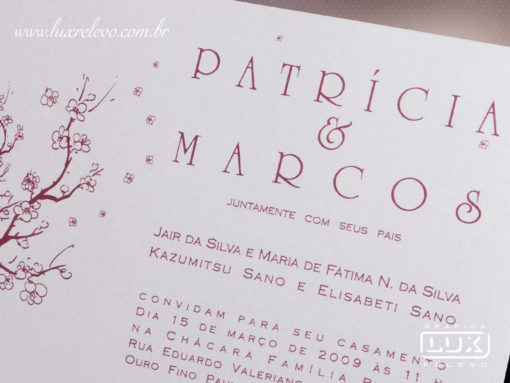 Convite de Casamento Romântico Floral São Paulo P