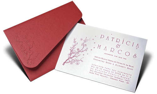 Convite de Casamento São Paulo P Convite de Casamento Romântico Floral São Paulo P