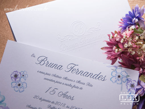 Convite de Debutante 15 Anos Romântico Floral Aquarela Itália M 2018